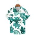 thumbnail image 5 of AHTJRT Men's Classic Retro Aloha Shirt Gradient Palm Fronds Tropical Hippie Style Multicolor 2XL, 5 of 5