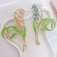 thumbnail image 5 of US 1Pcs Large Floral Flower Enamel Lily of The Valley Blossom String Hair Claw, 5 of 5