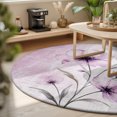 thumbnail image 3 of Round Rugs 6Ft, Pink Spring Floral Round Area Rug Washable Indoor Throw Carpet, Vintage Luxury Botanical Soft Non Slip Circle Rug for Office Cabinet Home Decor Aesthetic, 3 of 8