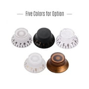 MIXFEER 4PCS Electric Guitar Bass Acrylic Knob Hat Tone and Control Knobs for LP Style Guitars Replacement Coffee with Golden Font