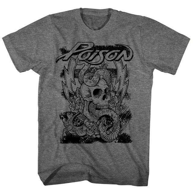Poison Rock Band Skull And Snake American Classics Adult T-Shirt