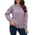 thumbnail image 2 of kytmyeq Women's Casual Fashion Solid Long Sleeve O-Neck Pullover Hoodies Top Blouse, 2 of 8