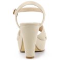 thumbnail image 3 of BLISSFUL STEP Women's Strap Platform Chunky Heel Slingback Sandals, 3 of 6