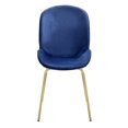 thumbnail image 3 of Blue and Gold Velvet Wingback Side Chairs - Set of 2, 3 of 7
