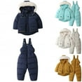 thumbnail image 2 of XBASW Toddler Baby Boys Girls Overalls Snowsuit Outfit Winter Warm Snow Pants + Hooded Jacket Jumpsuit Set 1-5T, 2 of 9