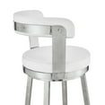 thumbnail image 5 of Kobe 30" Bar Height Swivel Bar Stool in Brushed Stainless Steel Finish and White Faux Leather, 5 of 9