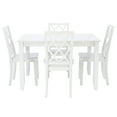 thumbnail image 2 of Linon Delia 5 Piece Wood Dining Set Lightly Burnished Edges in Antique White, 2 of 10