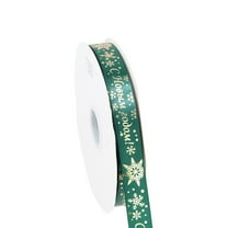CuiLiyq 75 Ft Polyester Hot Stamping Christmas Gift Ribbon, Christmas Day Decoration Ribbon Holiday Decoration, Christmas Bow Outdoor Decoration (Green)