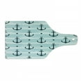 thumbnail image 1 of Anchor Cutting Board, Pattern with Anchors Modern Adventurous Striped Coastline Marine, Decorative Tempered Glass Cutting and Serving Board, Wine Bottle Shape, Pale Blue Dark Green, by Ambesonne, 1 of 1