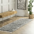 thumbnail image 2 of nuLOOM Brooke Contemporary Shag Runner Rug, 2' 6" x 6', Gray, 2 of 8