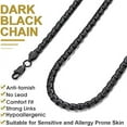 thumbnail image 3 of ChainsHouse Necklaces for Men Rolo Box Link Chain Black Hip Hop Chain Necklaces for Boyfriends Birthday Valentine's Day Gift, Width 4/6mm, 14-30Inch Length,Gift Box, 3 of 9