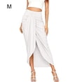 thumbnail image 2 of Jumpingount de poliéster para mujer, reemplazo de cintura alta, transpirable, Color sólido, para oficina, viaje, chicas, faldas para mujer, ropa Prendas para la parte inferior del cuerpo M Blanco, 2 of 5