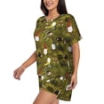 thumbnail image 2 of Balery Gnomes Playing in the Garden Pattern Womens Pajama Sets 2 Piece Soft Short Sleeve Top and Shorts Sleepwear Round Neck Pjs Lounge Set with Pockets-XX-Large, 2 of 7