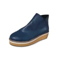 thumbnail image 2 of Zapatos de mujer Botines de tacón de cuña Cremallera lateral plana Punta redonda Color sólido Botas de plataforma desnuda Wmkox8yii  sa2376, 2 of 5