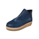 thumbnail image 2 of Zapatos de mujer Botines de tacón de cuña Cremallera lateral plana Punta redonda Color sólido Botas de plataforma desnuda Wmkox8yii sa2383, 2 of 5