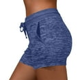 thumbnail image 2 of LADIGASU Women's Summer Solid Color able Drawstring Pocket Sports Shorts, 2 of 6