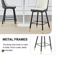 thumbnail image 7 of LUFTUT Bar Stools Set of 2, Counter Height Barstools with Back, Modern Faux Leather Kitchen Stools, 27" Gray&White Barstools with Stable Metal Legs for Small Spaces, Kitchen Island, Coffee Corner, 7 of 7