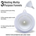 thumbnail image 5 of Plastic Funnels - 3 Pack Round Funnels for Filling Bottles, Jars & Containers - Set with Holders - For Kitchen & Automotive Use, 5 of 7