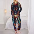 thumbnail image 3 of Bingfone Womens Pajama Sets Mystic Wolf Dreamcatcher Print,Long Sleeve Loungewear Pajamas Set-Medium, 3 of 8