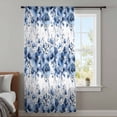 thumbnail image 3 of Blue Floral Sheer Curtains 45 Inches Long, Vintage Farmhouse Garden Flower Leaves Light Filering Curtains, Breathable Simi Curtain Privacy Drapes for Kitchen Bathroom Small Window Treatment, 3 of 9