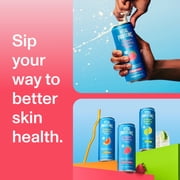 (6 pack) Vital Proteins Collagen Sparkling Water Strawberry Blossom, VERISOL® Collagen Peptides + Vitamin C, 0g Sugar, Liquid Skin Support Drink, 12 FL OZ Can