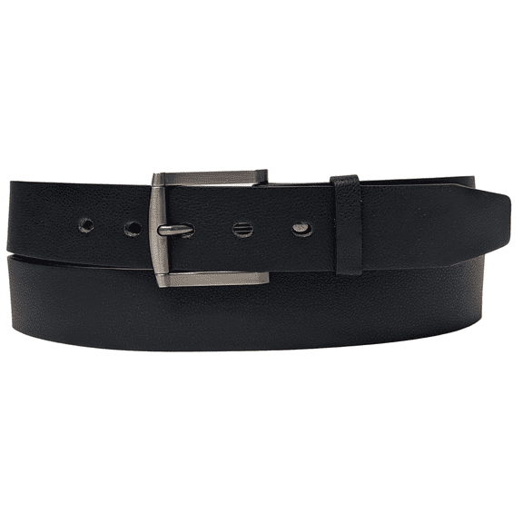 2X to 5X Black Bonded Leather Belt with Removable Belt Buckle