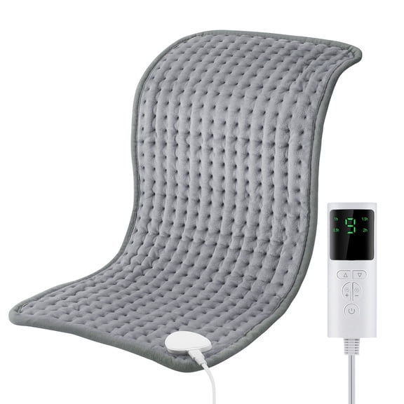 Electric Heating Pad for Back, Neck, Abdomen, Moist Heated Pad for Shoulder, Knee, Hot Pad for Arms and Legs, Dry&Moist Heat & Auto Shut Off,Gifts for Women Men(Gray, 12''×24')