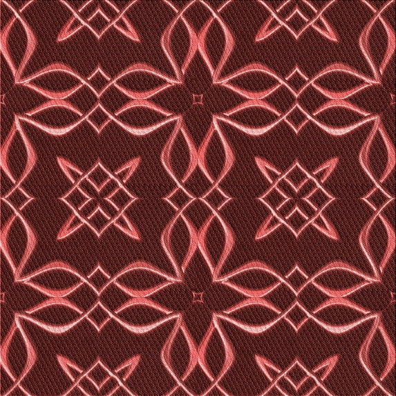 Ahgly Company Indoor Square Patterned Grapefruit Red Area Rugs, 7' Square