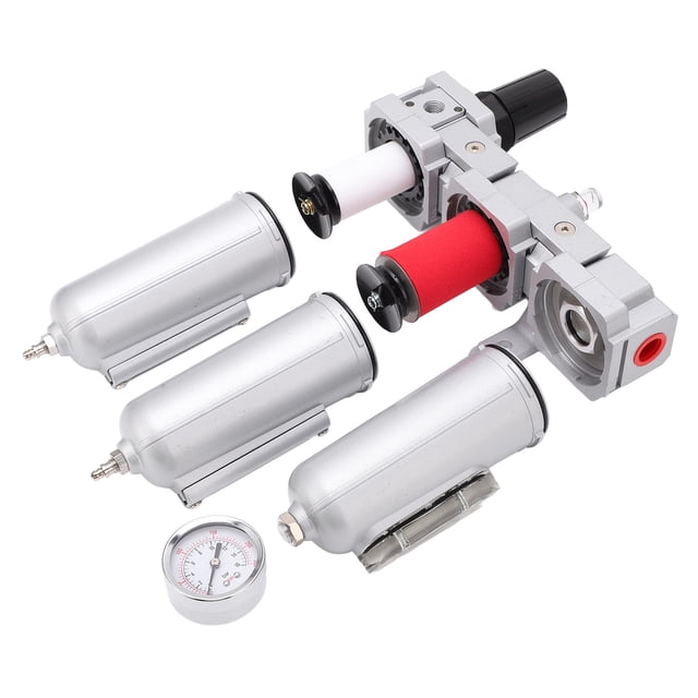 Filtro de Aire para Sistema de Secado de Aire - Heavy Duty, Aleación de Aluminio, Aire Comprimido Industrial, Secador de Filtro de Partículas con Tazón Metálico, Drenaje Automático de 3/4in NPT