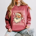 thumbnail image 4 of Ugly Sweater Santa Face - Women's Lightweight Garment Dyed Sweatshirt, 4 of 11