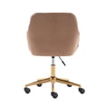 thumbnail image 5 of JINS & VICO Velvet Swivel Accent Armchair with Lumbar Support Office Desk Chair, Light Coffee, 5 of 9