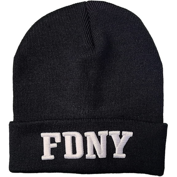 FDNY NYPD Beanies Officially Licensed Cold Weather Winter Hats, Navy, Folded, 99204n, Small-X-Large