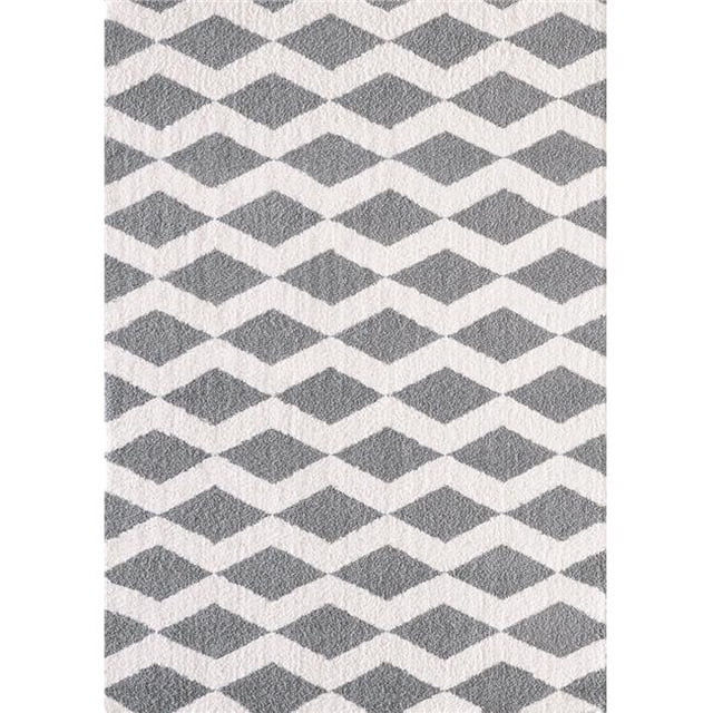 Dynamic Rugs SI245904119 2 ft. x 3 ft. 3 in. Silky Shag 5904 Rectangle Contemporary Rug - 119 White & Silver