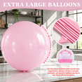 36 Inch Makaron Pink Pastel Latex Balloons with Ribbon for Party ...