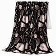 thumbnail image 2 of Rose Gold Hair Stylist Tools on Black Background in Chic Salon Pattern Style for Hairstylists, Beauty Tools Scene, Cozy Flannel Blanket for Bedroom and Office, Birthday Gift, Glam Home Decor, 2 of 9