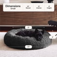 thumbnail image 6 of Furhaven 23" Round Calming Donut Dog Bed with Washable & Removable Cover & Bolster - Shaggy Plush Long Faux Fur Ball Bed - Gray, For Dogs Up to 20 lbs, Small, 6 of 9