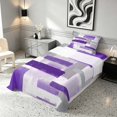 thumbnail image 3 of Manfei Abstract Ombre Rectangle Twin Sheets, Purple Black Gray Bedding, Gray Reversible 3 Pieces1 Flat Sheet + 1 Fitted Sheet + 1 Pillowcase, 3 of 6