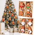 thumbnail image 2 of 12 piezas de gnomos navideños colgantes de madera Papá Noel hombre de jengibre árbol de Navidad colgante decoración navideña para el hogar Año Nuevo, 2 of 5