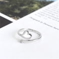 thumbnail image 4 of HomeKingdee Open Heart Fashion Ring - Alloy Couple Jewelry with Rhinestones, Stylish Lightweight Design for Weddings, Parties, Gifts, 4 of 5
