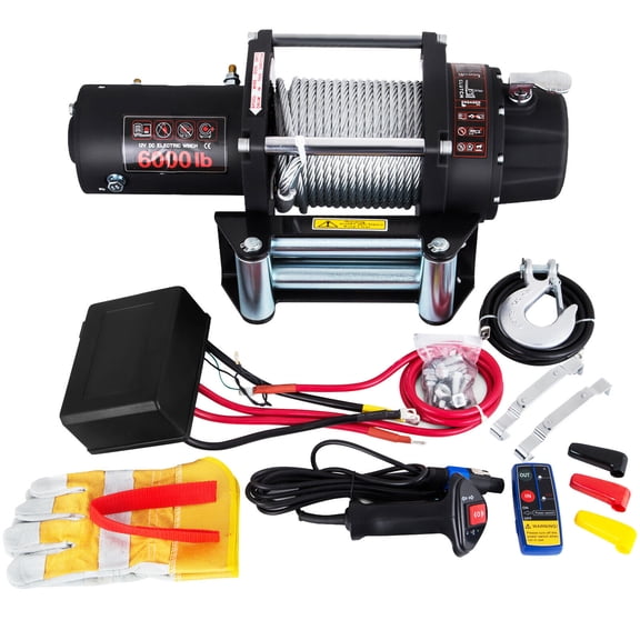 6000 LBS/2721 KG Electric Winch Strong Steel Cable With Wireless Remote Control for ATV SUV Boat Truck Trailer Off Road