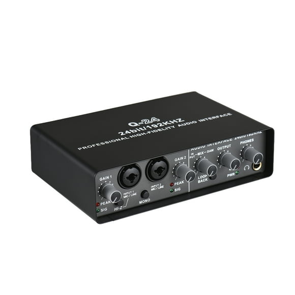 Interface Audio USB Professionnelle avec Alimentation Fantôme 48V, Surveillance Sans Latence et Fonction de Boucle – Carte Son Externe Plug-and-Play pour Podcast, Enregistrement Musical, Diffusion en Continu – USB Haute Vitesse