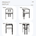 thumbnail image 4 of Boucle Dining Chairs Set of 2 – Mid-Century Modern Upholstered Kitchen Chairs with Wing Back, Ergonomic Backrest & Black Metal Legs for Dining Room, 4 of 10