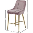 thumbnail image 5 of Meridian Furniture Owen Tabouret de Bar en Velours de 28 Po H Rose (Ensemble de 2), 5 of 5