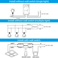 thumbnail image 4 of TORCHSTAR Wireless Light Switch and Receiver Kit, Simple Remote Control, On/Off No Wire Switch for Tungsten, Incandescent, Filament, LED Lights, Lamps, Signal Works up to 100ft RF Range, Pack of 2, 4 of 7