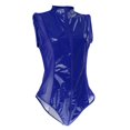 thumbnail image 1 of Mono clubwear de charol azul, mono de húmedo, mono general, mono clubwear XXXXL Colcomx Body de fiesta para mujer, 1 of 8