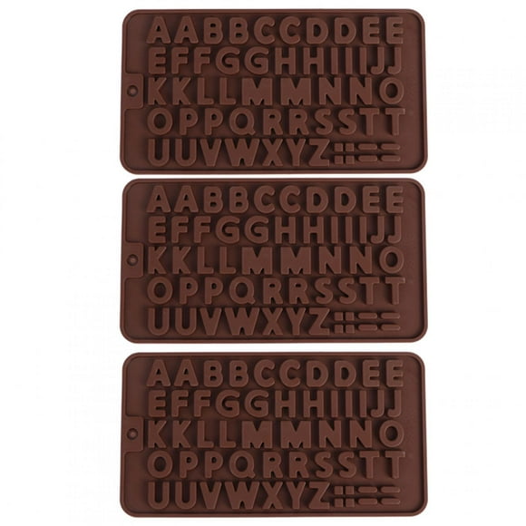 Dekaim Moule à Chocolat, 3 pièces 26 Lettres anglaises Forme Silicone Moule à gâteau au Chocolat Bricolage Accessoires d'outil de Cuisson