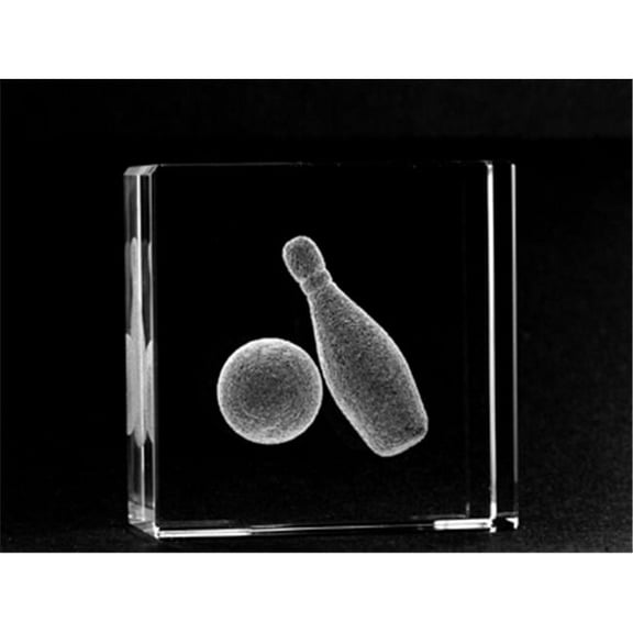 1162-50-155 2 L x 2 H x 1 W in. Crystal Laser-Engraved Bowling Sports Laser-Cut
