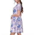 thumbnail image 2 of Easygdp Winter With Snowflakes para Vestido Transpirable de Mujer, Vestido Suelto de Manga Corta con Pliegues y Bolsillos para el Verano, 2 of 6