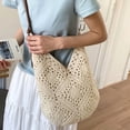 thumbnail image 5 of Straw Beach Bag for Women - Handmade Raffia Woven Tote Handbag, Summer Mesh Beach Purse for Vacation Holiday, 5 of 7