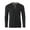 Solid Black, variant on ZIMEGO Men’s Long Sleeve Layered V-Neck Cuff Hemline Fashion Casual Athletic Henley Shirts Tee